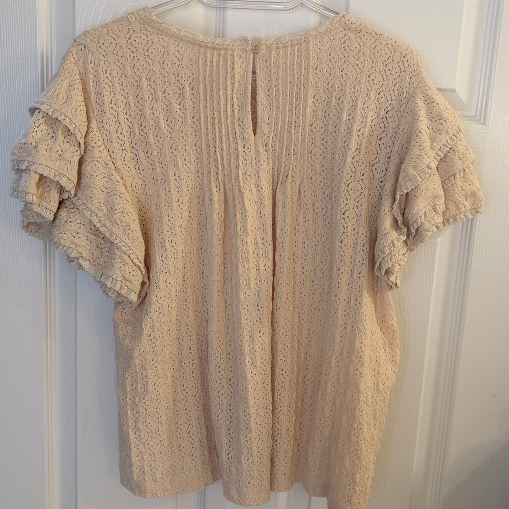 By Anthropologie Pintuck Lace Blouse Size M - Picture 10 of 11